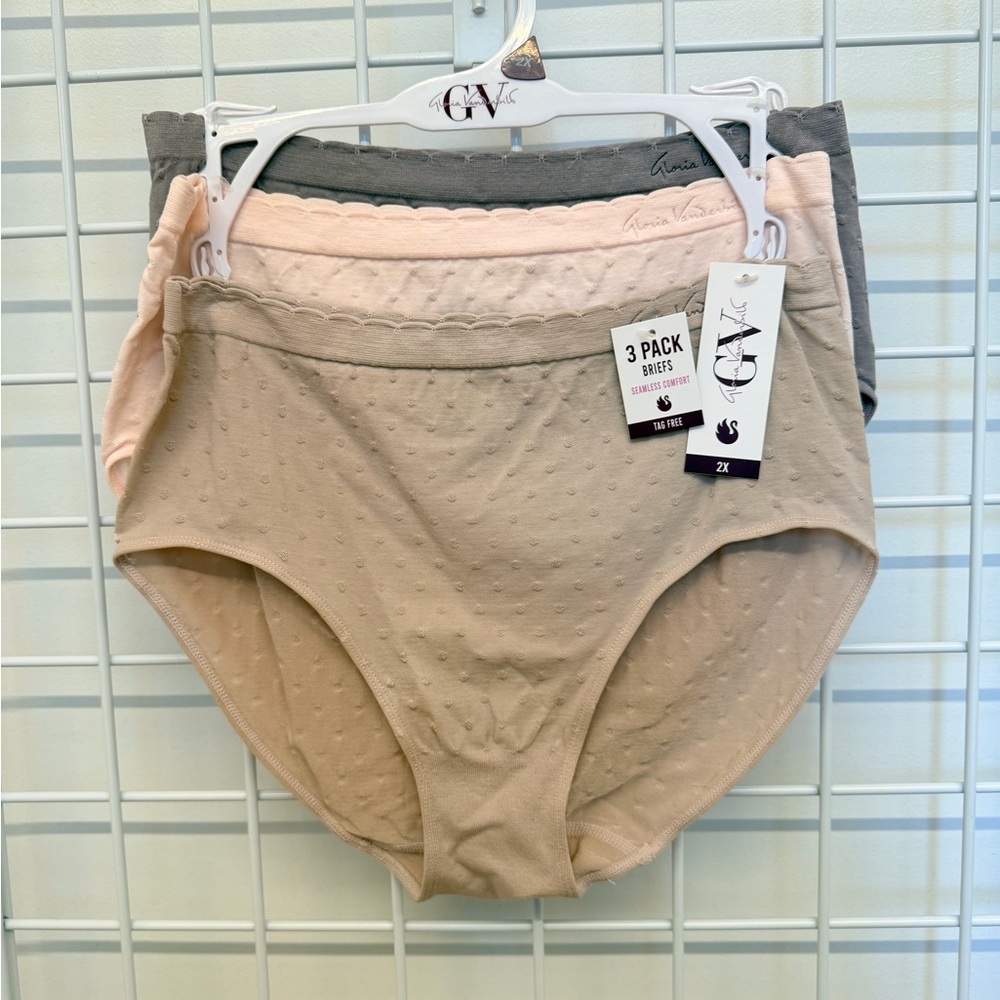 Gloria Vanderbilt Women's Panties 3-Pack - Gray, Cream, Tan